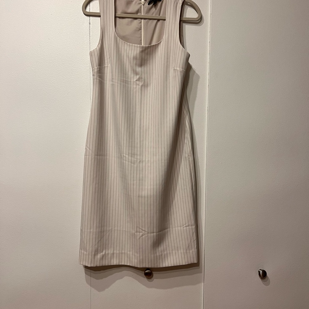 Banana Republic Cream Pinstripe Midi Dress